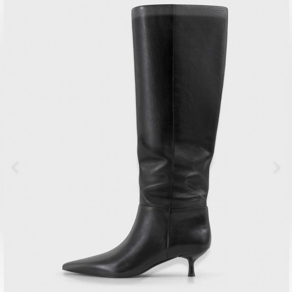 Vagabond Black Knee-High Leather Heeled Boots